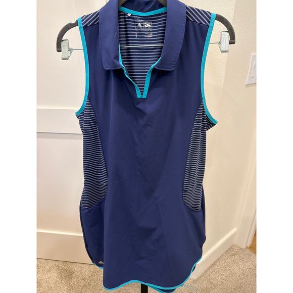 Adidas Pants - Adidas Women's Large Rangewear Golf Dress Blue Performance Sleeveless Polo Top